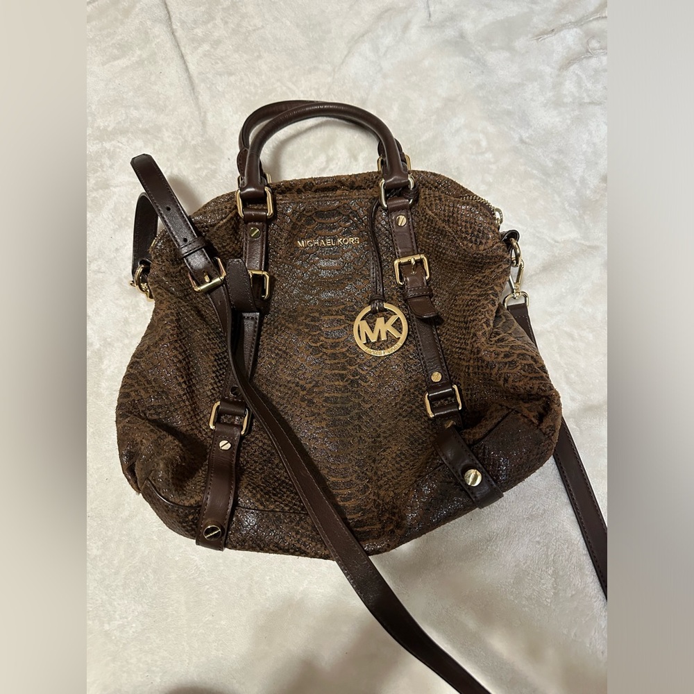 ✨FINAL PRICE✨ Michael Kors Handbag With Removable Crossbody Strap- Brown Gold